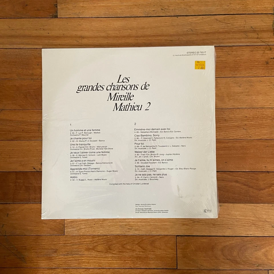 Les Grandes Chansons de Mireille Mathieu 2 Vinyl LP Stereo 25 793 IT Sealed - Image 2 of 2