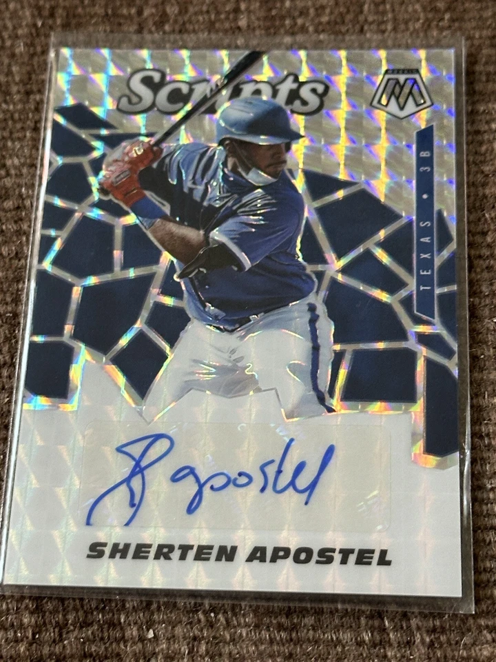 Sherten Apostel 2021 Panini Mosaic Scripts Auto B #SCR-SA Texas Rangers - Image 2 of 4