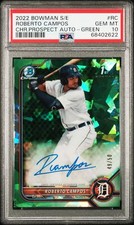 2022 BOWMAN SAPPHIRE ED CHROME PROSPECT AUTO ROBERTO CAMPOS 49/50 PSA 10 AUTO