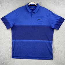Nike Golf Tour Performance Polo Shirt MENS XL Blue Pocket Dri-Fit Poly/Cotton