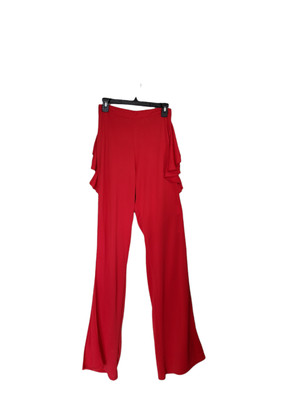 Want My Look Dressy pants Lipstick Red SZ Small/Medium Flowy Ruffles Side Slits
