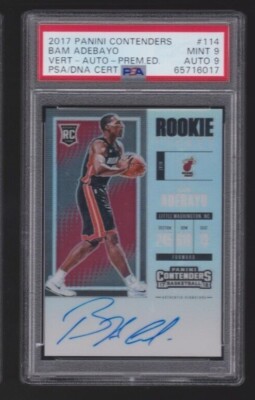 2017 PANINI CONTENDERS SILVER PRIZM ROOKIE AUTO #114 BAM ADEBAYO