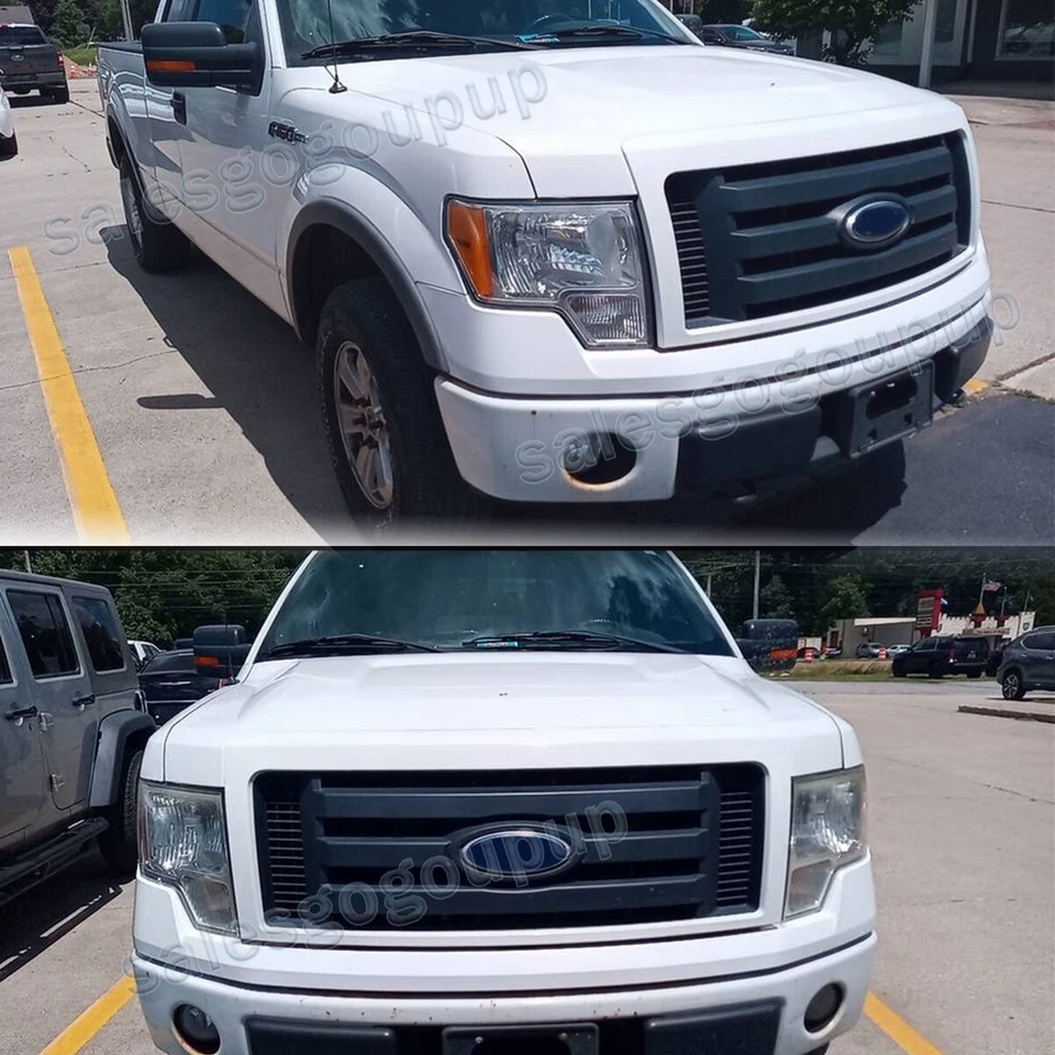 Oxford White&Black Front Bumper Grille Replace For Ford F-150 F150 XLT 2009-2014 Foto 4 de 4