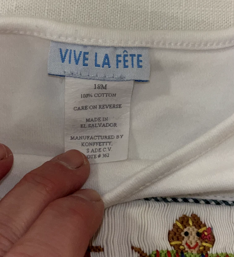 Top Espantapájaros Vive La Fete Niñas Tejido Blanco Calado Talla 18 Meses Foto 4 de 4