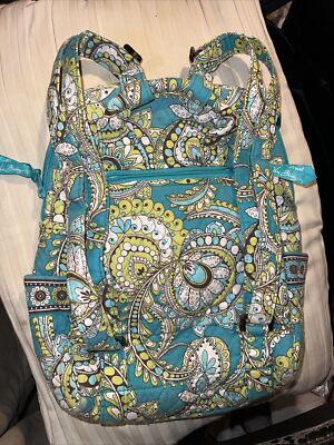 Vera Bradley Retired Peacock Paisley Backpack Vera Bradley Quilted Backpack Floral Peacock Turquoise  main image 3