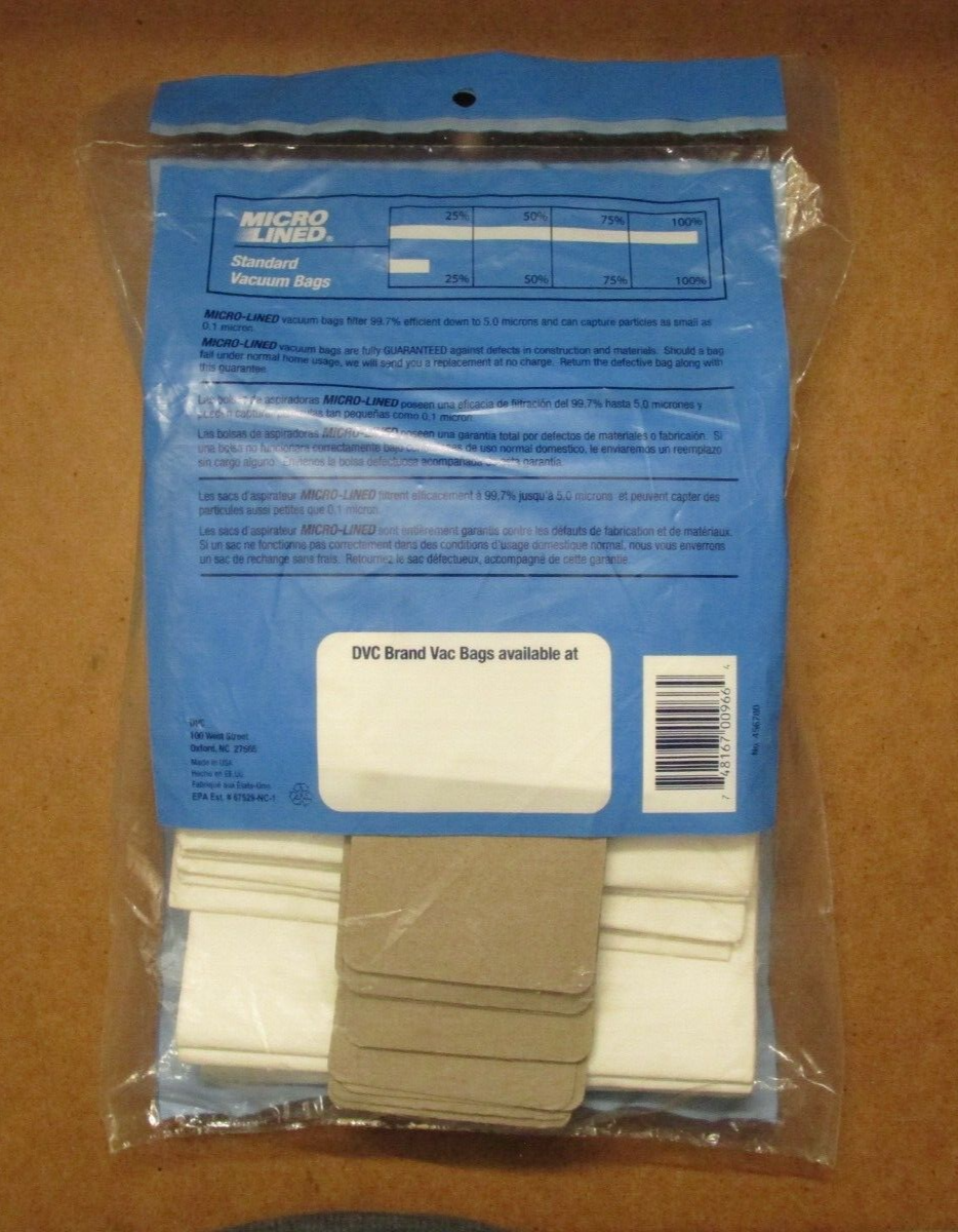 10-pack Micro Lined Vacuum Bags, Kenmore U&O (50688/50690