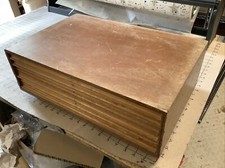 vintage Mid Century Modern - BLUE SHAPES, 6 drawer, missing