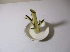 Ceramic Gold Metallic Tree in Center Trinket Dish- Ring Holder - For Jewelry
