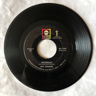 Ray Charles - Yesterday / Never Had Enough Of Nothing Yet 45 RPM Record Vinyl 7 