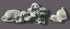 Hudson Fine Pewter 3 PUPPY DOGS AND A TEENY LION