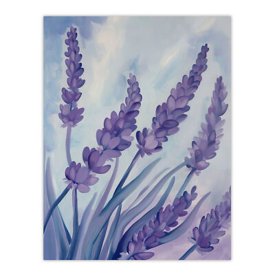 Klassische Lavendel Blau Himmel Malerei Modern Blumen Wandkunst Poster Druck