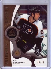 05/06 R.J. Umberger SP Game Used Authentic Rookie Gold  /25
