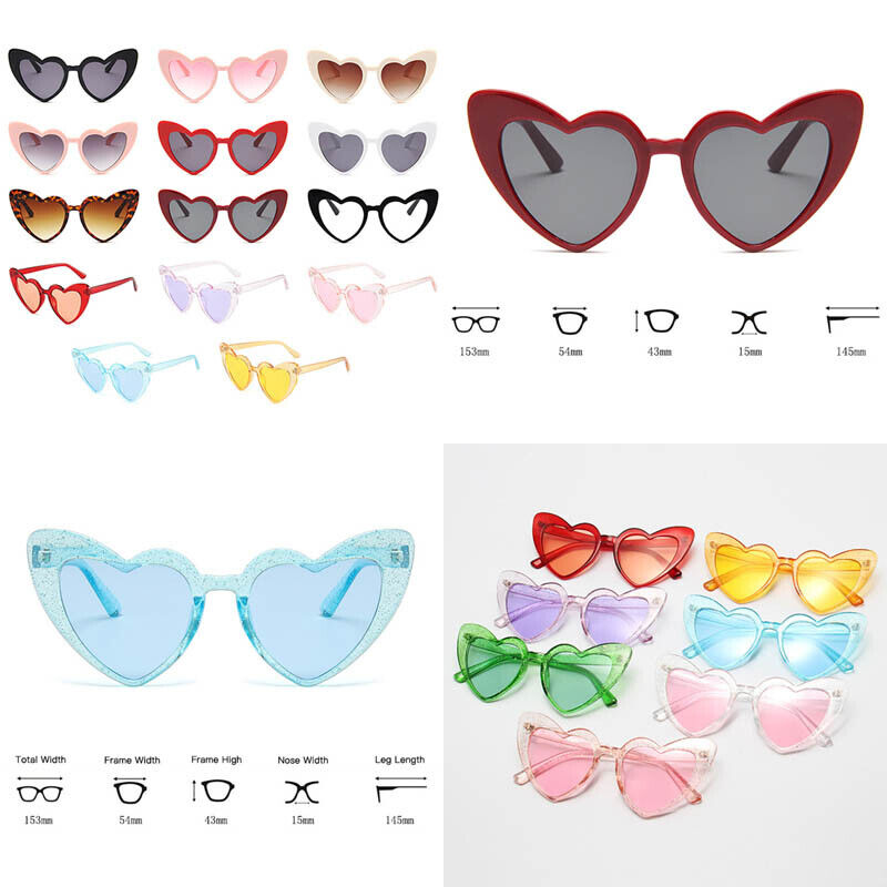 Vintage Heart Shape Sunglasses for Women Fashion UV400 PC Frame-image