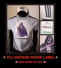 VTG orig Disney '77 Star Wars IV 4 classic DARTH VADER Anakin UNUSED T-Shirt MED