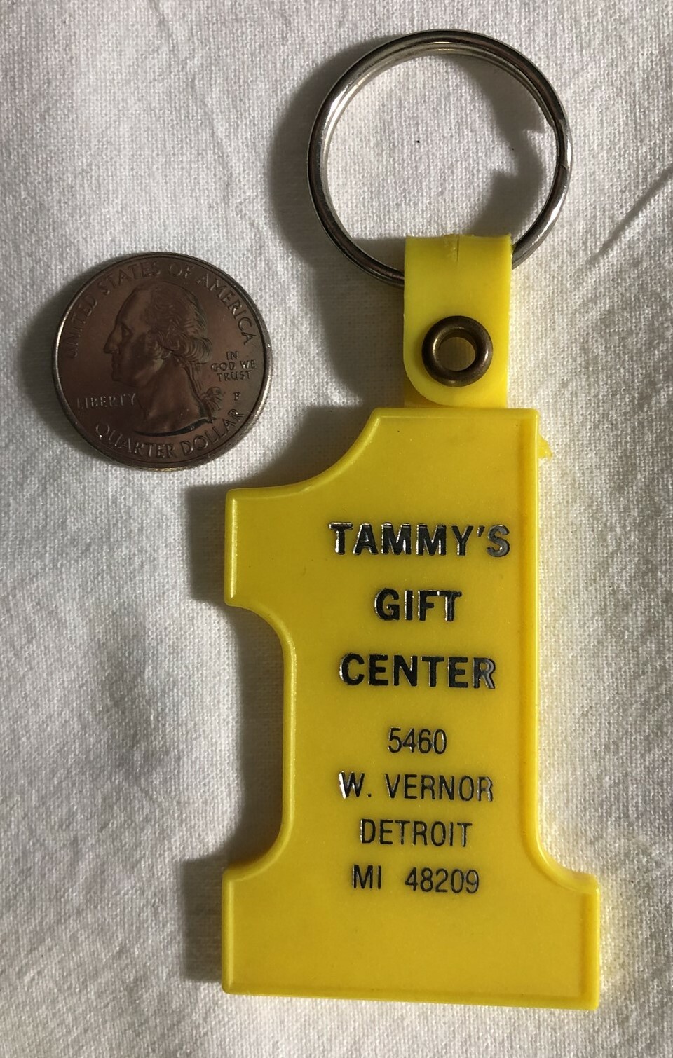 Tammy's Tammy Gift Center Detroit Michigan Yellow #1 Keychain Key Ring #35740