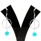 Blue Chalcedony Gemstone Handmade 925 Sterling Silver Jewelry Earring Size 1.6"