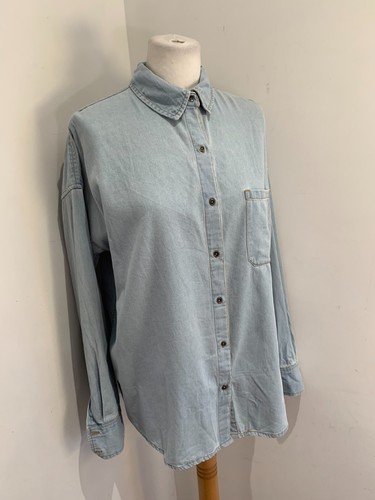 Billabong Chambray Jeanshemd Bluse S 'Feeling Salty' blau klassisch Überhemd