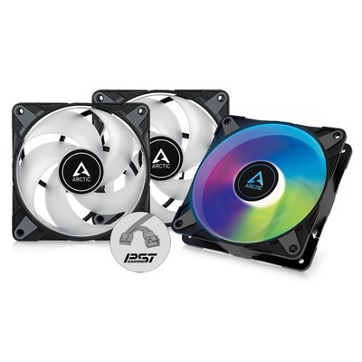 ARCTIC P12 PWM PST A-RGB (Black) 3 Pack 120 mm PWM Case Fan PC B-Stock