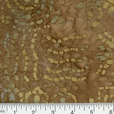 6 yds Batik 100 Cotton Print Fabric - Brown