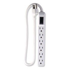 GoGreen Power 6 Outlet Mini Surge Protector, 2 ft Cord, 160 J, White