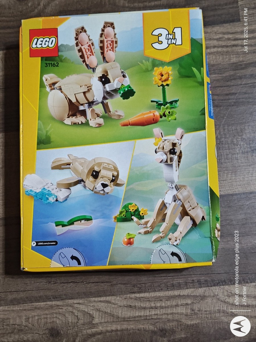 LEGO 6527848 Creator 3 in 1 Cute Bunny Building Toy with 3 Build