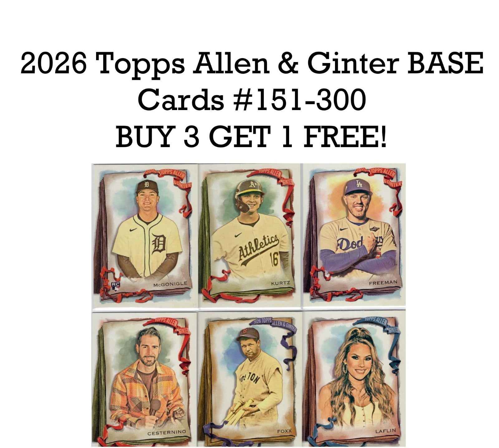 2026 Topps Allen & Ginter BASE Cards #151-300 You Pick (BUY 3 GET 1 FREE)
