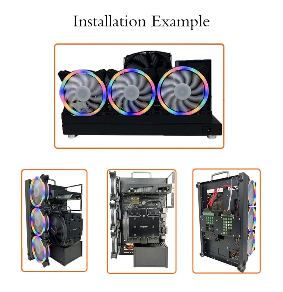 W01 Tragbarer Prüfstand Open Air DIY PC-Rahmen passt X79 X99 Mobo ATX MATX ITX - Bild 3 von 4