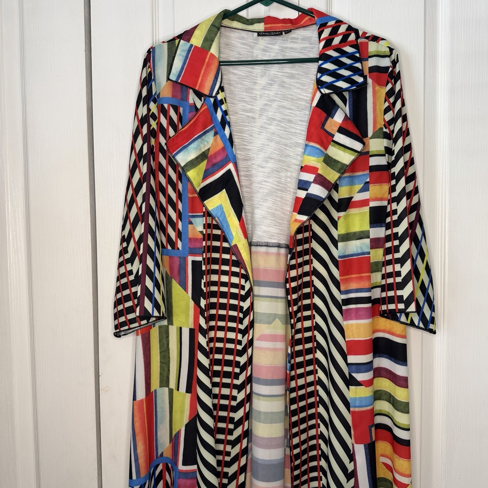 Colorful Geometric Patterned duster cardigan or s… - image 2