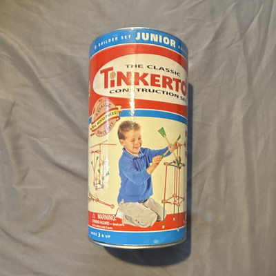 Tinkertoy Junior Builder Set Classic Construction Set 66pc Canister Vintage