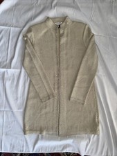 St. John Evening Knit Blazer Jacket 6 Beige Gold Sparkle Embellished Designer