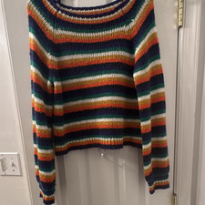 rue21 Multicolor Striped Knit Pullover Sweate...