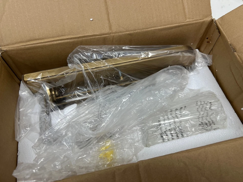 Kichler Kimrose 1Light Brushed Natural Brass Wall Light Clear Fluted Glass - Image 2 of 2