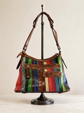 Borsa a tracolla MC Marc Chantal multicolore a righe borsa media stile hippie boho