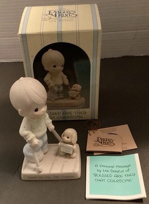 Vtg 1987 Precious Moments ''Blessed Are They That Overcome''Easter Seal Sponsor 