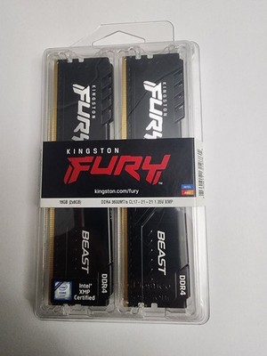 Kingston FURY Beast 16GB (2 x 8GB) - (DDR4-3600) UDIMM Memory - New Sealed