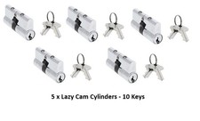 5 x Carbine Profile/Euro Cylinders - Lazy Cam - CP - 5 Pin - Keyed Alike