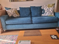 Fabric Grey Sofa with Cushions for Living Room 180cm L x 80cm W x 40cm H
