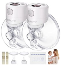 TSRETE S12 White Lightweight Double Wearable Electric Breast Pump 2 Pack - New