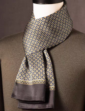 100 Silk mulberry men women Scarf neckerchief Wrap dot beige coffee MY220-5