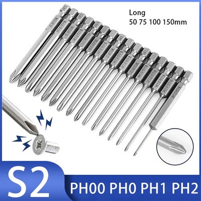 1/4'' Lang Magnetisch Folgenabgabe Schraubendreher Bohrschrauber-Bits Phillips