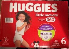 Huggies Little Movers Huggfit 360 Baby Diapers, Size 6 Over 35 's 48 Count