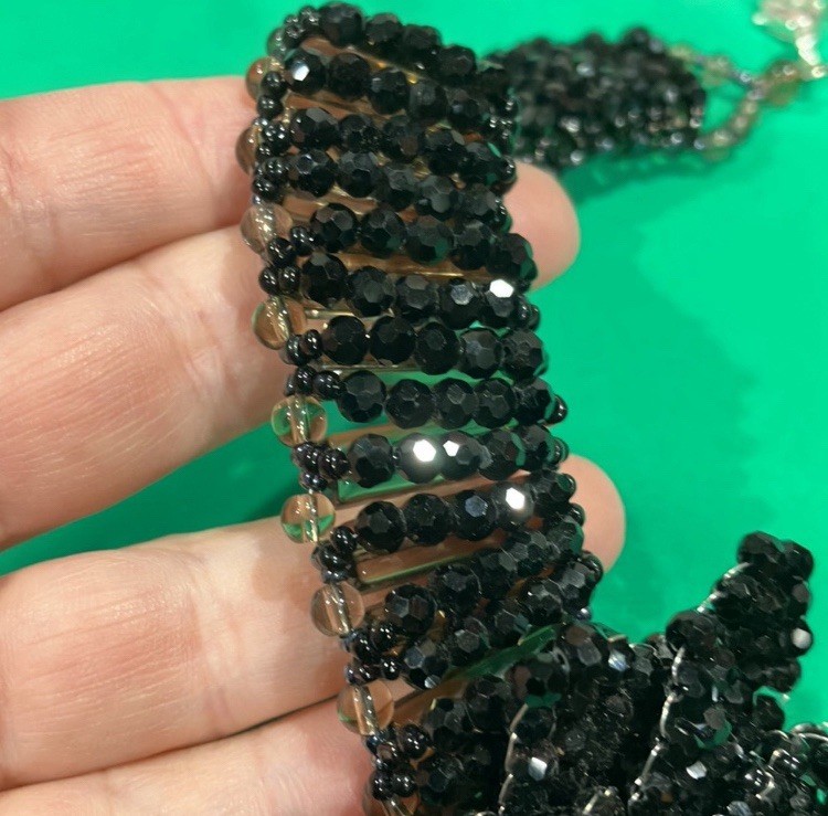 Black Flower Statement NecklaceReference- G2 - image 2