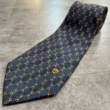 【GUCCI】Gucci Chain Pattern Tie, GG Logo Motif, 100% Silk, Men's, Made in...
