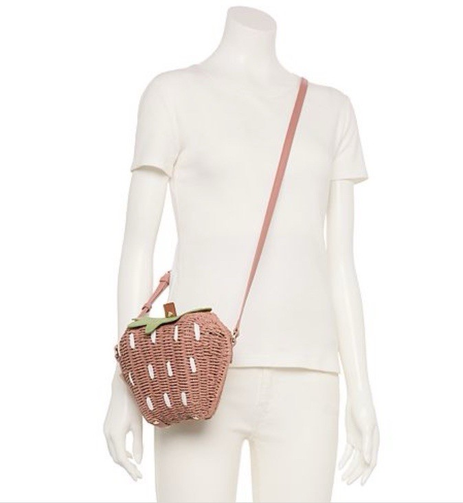 Lauren Conrad Wicker Strawberry Crossbody Purse New