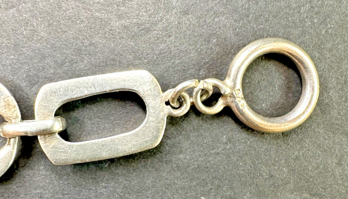 925 Sterling Silver Chunky Solid Link Shapes Togg… - image 12