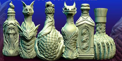 Food Grade Potion Bottle   3D gedruckte Fantasy Flasche für LARP, D&D + Cosplay