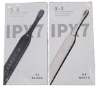 2 PACK WH/BLK X-3 Sonic Electric Toothbrush IPX7 Rechargeable Toothbrush (A059)