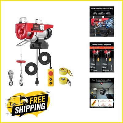 Professional Grade Electric Hoist 440 lbs with Safety Features & Remote Control