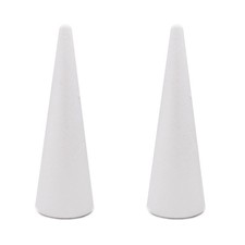 Polystyrene Foam Cones For Christmas Tree Floral Decor 3.66x11.8 Inch 4 Pack