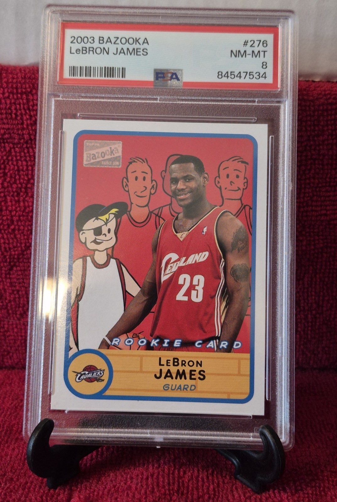 2003-04 Bazooka Lebron James  PSA 8 # 276. Rookie. Clean, Fresh Slab !